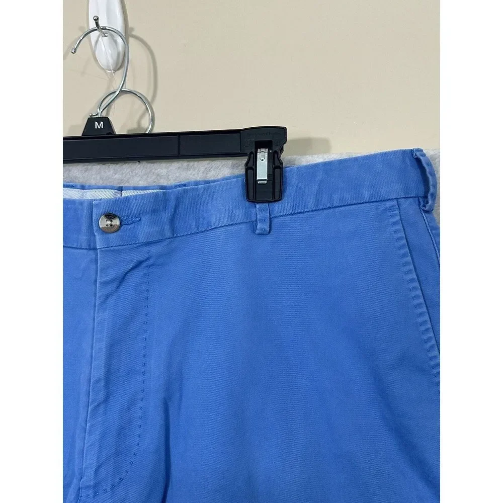 Peter Millar Khaki‎ Chino Shorts Pants Mens 38 Solid Blue Button Pockets